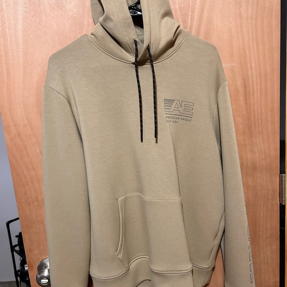 American Eagle Outfitters Men's Khaki Hoodie